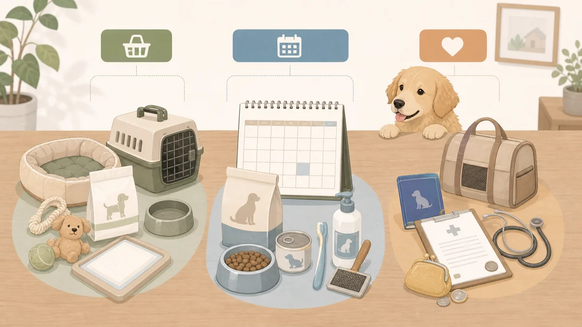 犬の費用を初期費用、毎月費用、不定期費用に分けたイラスト