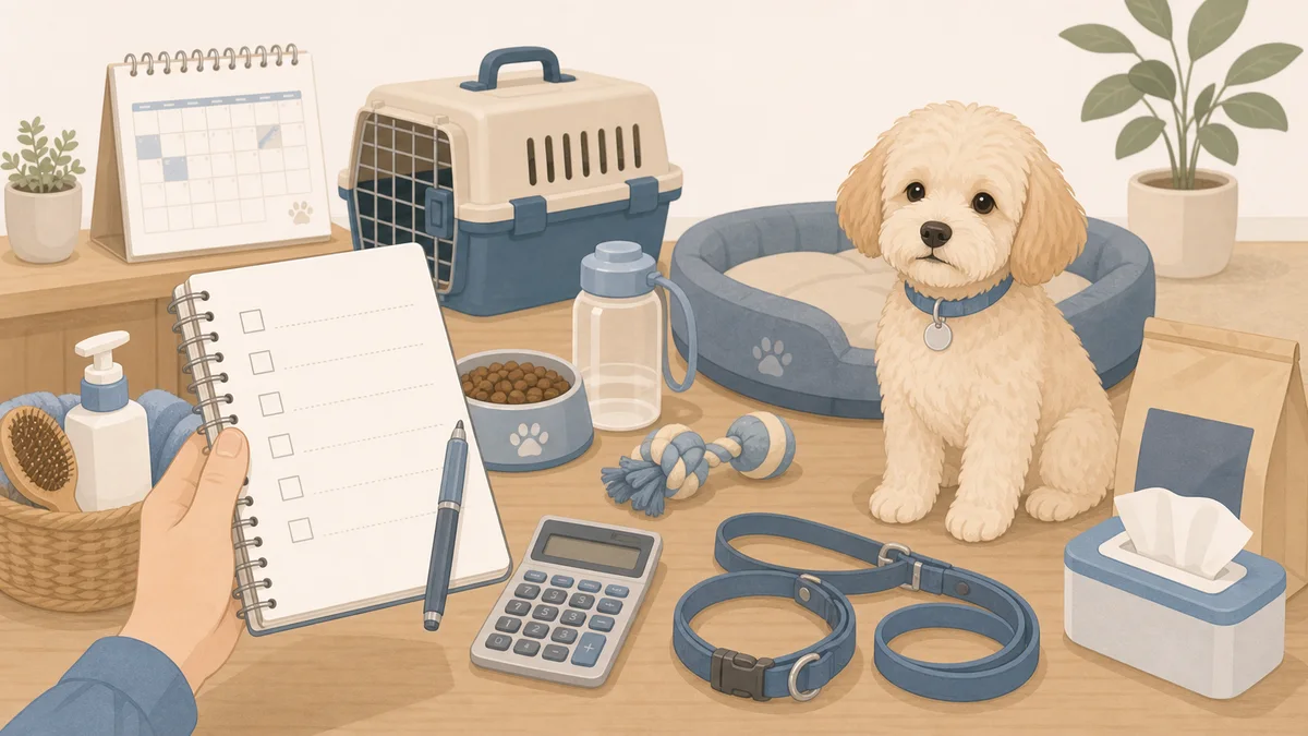 犬を迎える前に確認したい費用チェックリストのイラスト