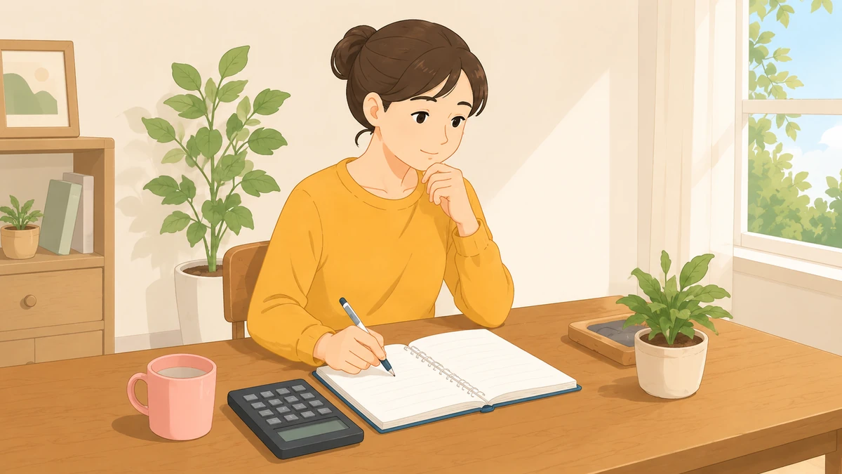 保護犬・保護猫を迎える前に家計ノートで費用を整理するイラスト
